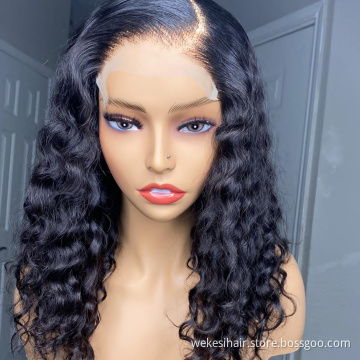 WKSwigs Brazilian Hair Human Water Wave Long Short 13x4 Lace Frontal Wigs For Black Women Virgin Remy Brazilian Hair Human Wig